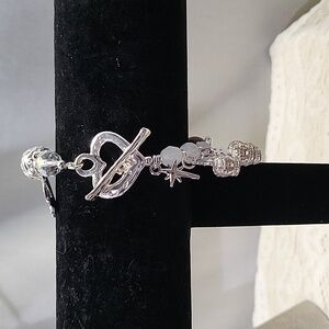 Women's EUC Silver Color Religious Charm Bracelet